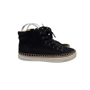 UGG Gradie High Top Sneakers Womens 7 Black Suede Side Zip Espadrille
